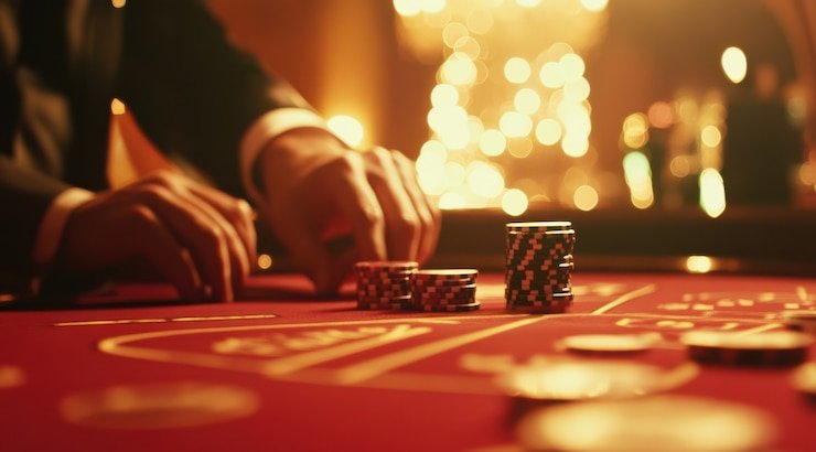Pengguna memeriksa detail bonus di layar ponsel